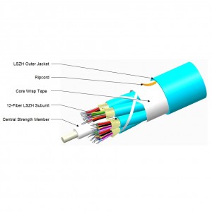 LazrSPEED 300 Fibre Cable Tight Buffered 48F - 12F Subunits OM3 LSZH Cca-s1b,d1,a1 N-048-DS-5L-FMUAQ/C Aqua