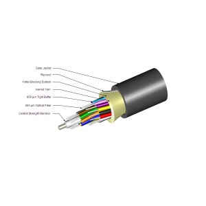 LazrSPEED 300 Fibre Cable Tight Buffered 24 Fibre OM3 LSZH Dca-s1a,d1,a2 Z-024-DS-5L-FSUBK/D Black