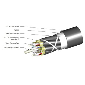 LazrSPEED 300 Fibre Cable Tight Buffered 48F - 12F Subunits OM3 LSZH Z-048-DS-5L-FMUBK/C Black CCa s1b d1 a2