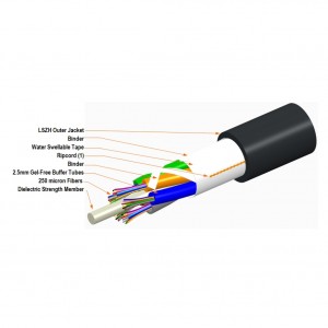 LazrSPEED 300 Fibre Cable Loose Tube MM 24 Fibre OM3 50/125 LSZH Eca Black Z-024-LN-5L-F12BK/25D/E