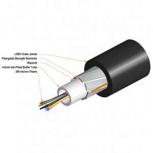 LazrSPEED 300 Fibre Cable Loose Tube MM 12 Fibre OM3 50/125 LSZH Dca-s2,d1,a1 Black Z-012-DN-5L-F12BK/D