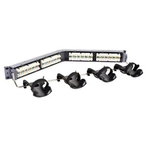 GigaSPEED X10D 1100GS6 Angled Patch Panel Cat6A Unshielded 24Port Rear Punch Rear Cable Management 760151324 Grey (H)1U