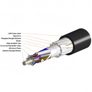 LazrSPEED 300 Fibre Cable Loose Tube MM 48 Fibre OM3 50/125 LSZH Dca-s2,d1,a1 Black Z-048-LN-5L-F12BK/20G/HTS/D
