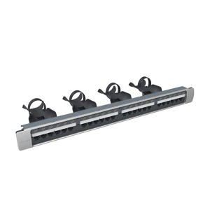 GigaSPEED X10D iPatch 1100GS6 Patch Panel Cat6A Unshielded 24Port Rear Punch Rear Cable Management 760201145 Grey (H)1U