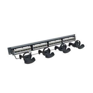 GigaSPEED X10D iPatch 1100GS6 Patch Panel Cat6A Unshielded 24Port Rear Punch Rear Cable Management 760201145 Grey (H)1U