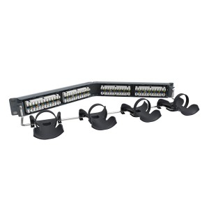 GigaSPEED X10D iPatch 1100GS6 Angled Patch Panel Cat6A Unshielded 24Port Rear Punch Rear Cable Management 760202556 Grey (H)1U