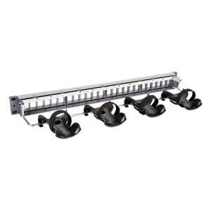 GigaSPEED X10D Evolve Modular Patch Panel Cat6A Shielded 24Port Unloaded Rear Cable Management 760150144 Grey (H)1U