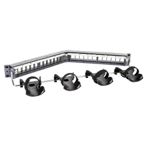 GigaSPEED X10D Evolve Modular Angled Patch Panel Cat6A Shielded 24Port Unloaded Rear Cable Management 760151290 Grey (H)1U