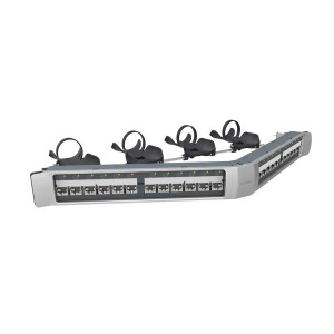 GigaSPEED X10D iPatch Evolve Angled Modular Patch Panel Cat6A Shielded 24Port Rear Cable Management 760202564 Grey (H)1U