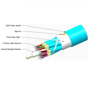 LazrSPEED 550 Fibre Cable Tight Buffered 72F - 12F Subunits OM4 LSZH Cca-s1b,d1,a1 N-072-DS-5K-FMUAQ/C Aqua