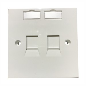 Assembled Outlet Cat6 Single Gang 2 Ports Shuttered Through Coupler White
