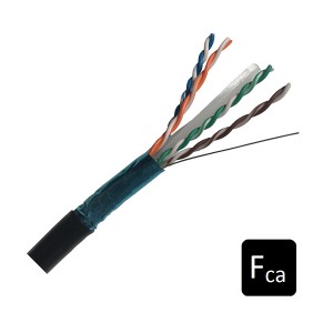 Solid Cat6A F/UTP PE External 4 Pair Fca Black (L)305Mtr NVP Rating 65% Outer Dia 7.3mm 