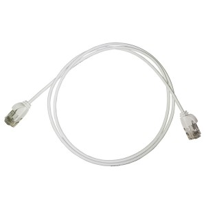 Slim Patch Lead Cat6 U/UTP LSZH Moulded Boot 32AWG White (L)3Mtr (Dia)2.8mm