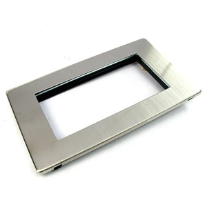 Definity Euro Faceplate Double Gang 4x Euro Screwless Stainless Steel (H)86mm x (W)146mm x (D)4mm   