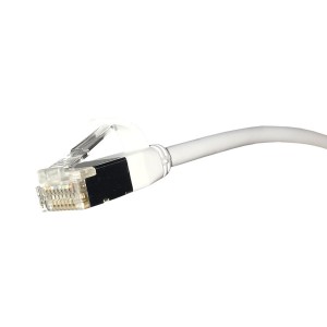 Slim Patch Lead Cat6A S/FTP LSZH Moulded Boot 32AWG White (L)10Mtr (Dia)4.5mm