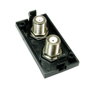 Satellite TV Euro Module Coupler 2x F-Type Black
