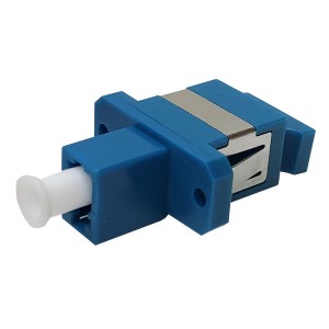 Hybrid Fibre Adaptor Simplex SM LC-SC Ceramic Blue