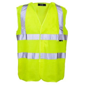 Hi-Viz Waistcoat Yellow Binding Velcro Large 108-112cm Yellow   