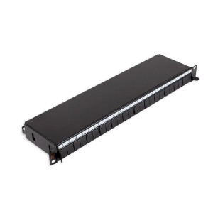 Patch Panel Unloaded Shielded/Unshielded 24Port Sliding Snap-In Black (H)1U