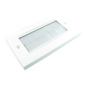 Brush Tidy Faceplate Double Gang Plastic White Brushes White   