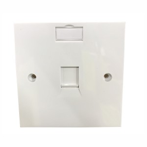 Assembled Outlet Cat6 Single Gang 1 Port Shuttered Right Angle Through Coupler White