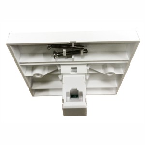 Assembled Outlet Cat6 Single Gang 1 Port Shuttered Right Angle Through Coupler White