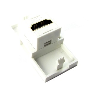 HDMI Euro Module Quick Connect Coupler 4K UHD White (H)50mm x (W)25mm x (D)25mm