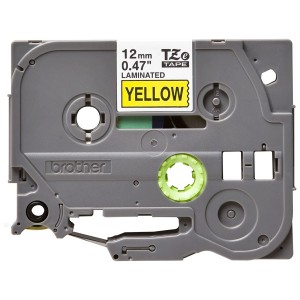 P-Touch Tape Cassette Gloss Black on Yellow TZe-631 (W)12mm x (L)8Mtr