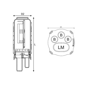 Dome Closure 12 Fibre FST 4 Port (3x Round, 1x Oval) FSTTB-AXBFA11 Black (L)310mm (Dia)110mm