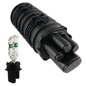 Dome Closure 24 Fibre FST 4 Port (3x Round, 1x Oval) FSTTB-AXXFA21 Black (L)310mm (Dia)110mm