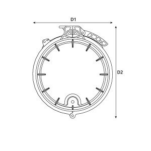 Dome Closure 96 Fibre FML 13 Port (12x Round, 1x Oval) FMLTB-AXXCJ1X Black (L)400mm (Dia)275mm