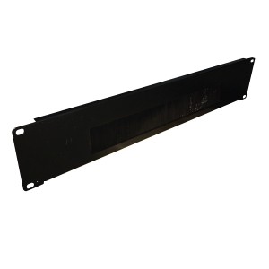 Brush Strip Panel Letterbox (Small Entry) Black (H)2U x (W)19" RAL9005 Ripple Finish