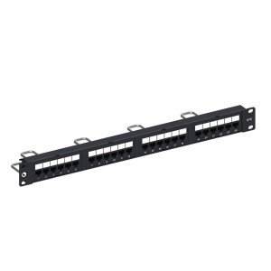 Patch Panel Cat5e Unshielded 24Port Rear Punch Rear Cable Management CPP-5E-DM-1U-24 Black (H)1U x (W)19"