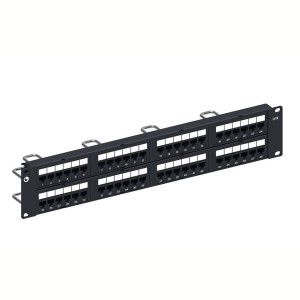 Patch Panel Cat5e Unshielded 48Port Rear Punch Rear Cable Management CPP-5E-DM-2U-48 Black (H)2U x (W)19"
