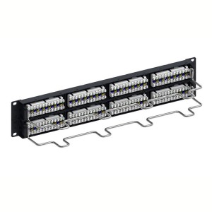 Patch Panel Cat5e Unshielded 48Port Rear Punch Rear Cable Management CPP-5E-DM-2U-48 Black (H)2U x (W)19"