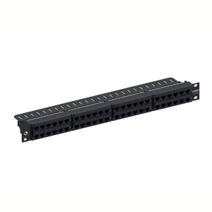 Patch Panel Cat6 Unshielded 48Port Rear Punch Rear Cable Management NPP-UDDM-SL-1U-48 Black (H)1U x (W)19"