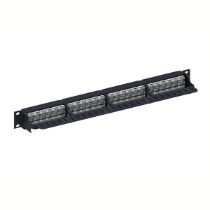 Patch Panel Cat6 Unshielded 48Port Rear Punch Rear Cable Management NPP-UDDM-SL-1U-48 Black (H)1U x (W)19"
