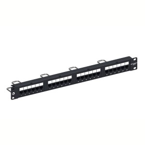 Patch Panel Cat6 Unshielded 24Port Rear Punch Rear Cable Management NPP-6-DM-1U-24 Black (H)1U x (W)19"