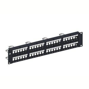 Patch Panel Unloaded Unshielded 48Port Flat SL Jacks Rear Cable Management CPP-UDDM-SL-2U-48 Black (H)2U x (W)19"