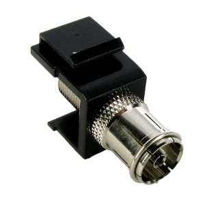 TV Coax Keystone Coupler Black   