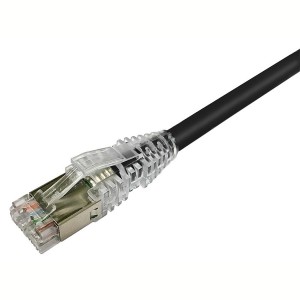 Patch Lead Cat6A S/FTP LSZH Clear Slimline Boot Black (L)3Mtr