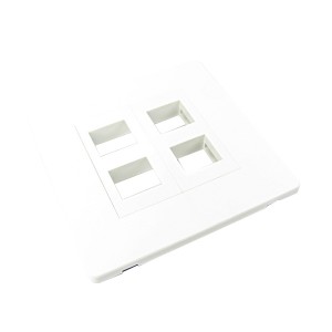 Keystone Faceplate Single Gang 4Port Keystone White   