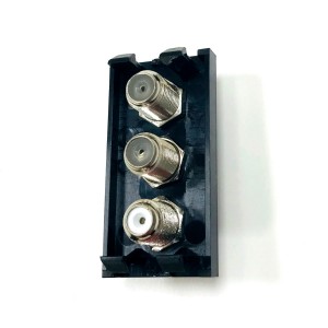 TV & Satellite Euro Module Quick Connect Coupler 1x Coax, 2x F-Type Black (H)50mm x (W)25mm