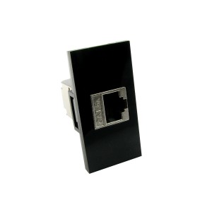 Assembled Euro Module Cat6A 1 Port Unshuttered Shielded Toolless Black (H)50mm x (W)25mm