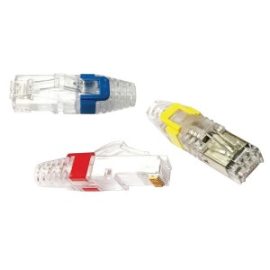 Patch Lead Colour Clip Clear Slimline Boot 50 Pcs Blue