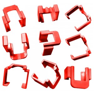 Patch Lead Colour Clip Clear Slimline Boot 50 Pcs Red