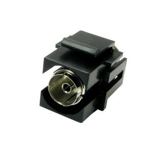 TV Coax Keystone Coupler Flush Mount Black   