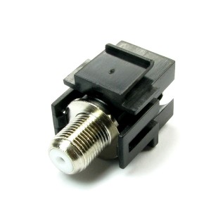 TV Coax Keystone Coupler Flush Mount Black