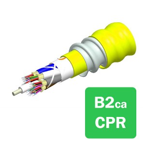 TeraSPEED Fibre Cable Tight Buffered 24 Fibre OS2 LSZH B2ca-s1a,d2,a1 Interlocking Aluminium Armoured N-024-DZ-8W-FSUYL/B2 Yellow