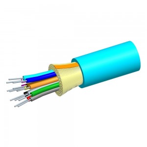 Fibre Cable Tight Buffered MM 12 Fibre OM3 50/125 LSZH Cca-s2,d1,a1 Aqua (Dia)6.4mm C-012-DS-5L-MSUAQ/GY/C Rodent Resistant  